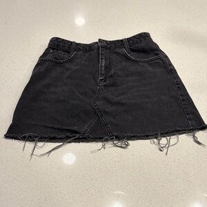 Urban Outfitters Black Frayed Hem Mini Skirt